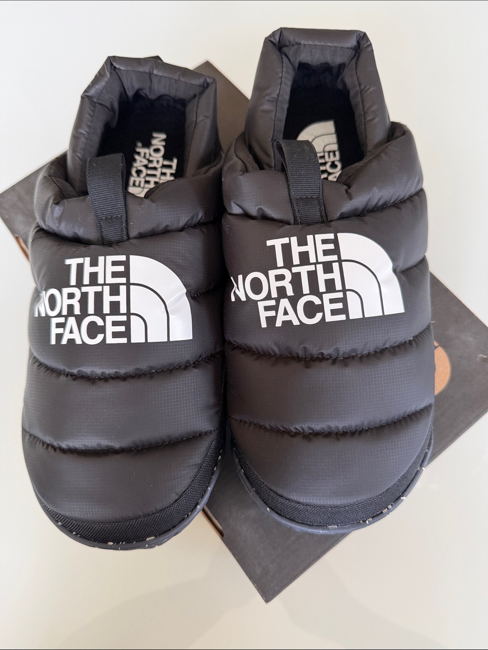 The North Face Nuptse Black Quilted Puffer Slip-On - size 9